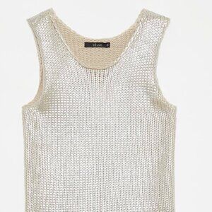 Aloe Knit Vest ~ Silver